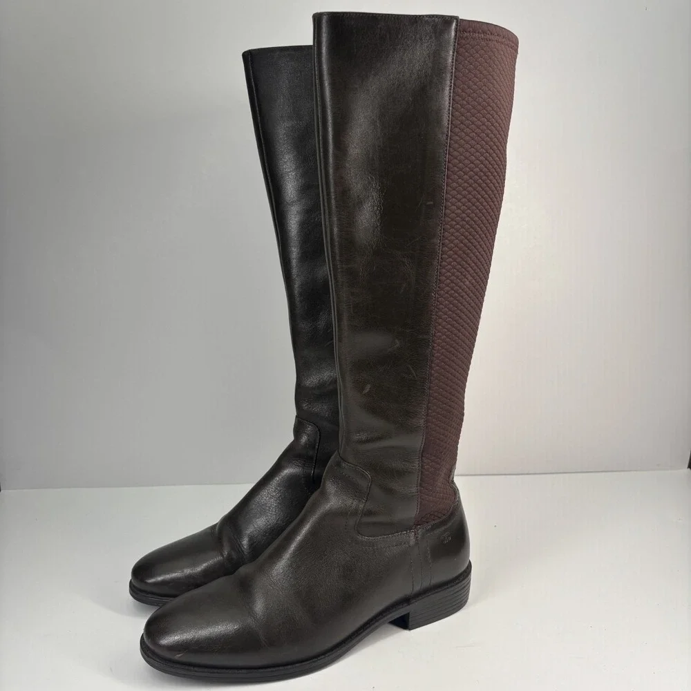 Cole Haan Tilley Women's‎ US 6.5B Brown Leather Knee-High Riding Boots W04182